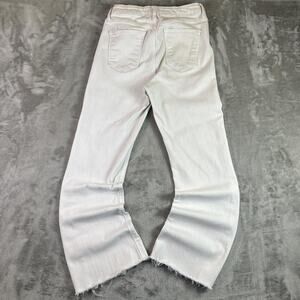 Just Black Denim White Jeans Raw Hem Straight Leg High Rise Womens Size 27